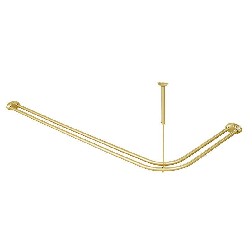 Rustproof Aluminum Double L-Shaped Shower Curtain Rod image number 0