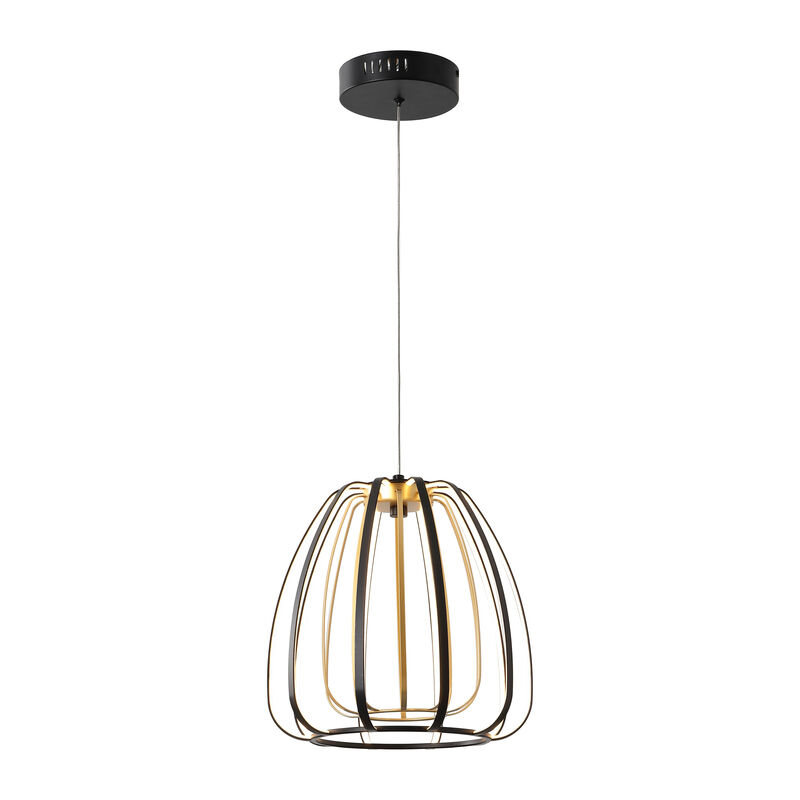 Gigi Modern Glam Metal Adjustable Dimmable Stripe Cage Integrated LED Pendant