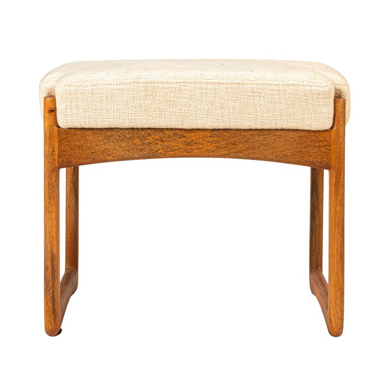 Mango Wood and Boucle Stool, Natural image number 3