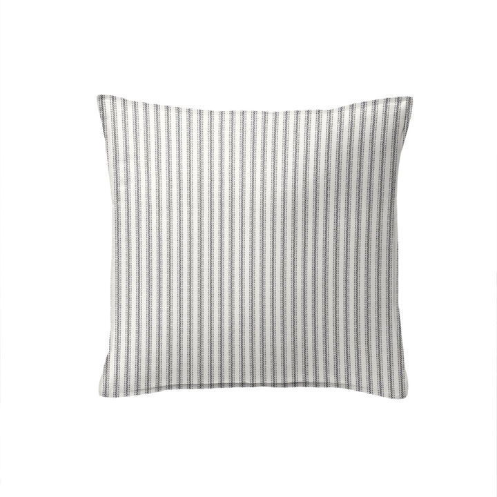 6ix Tailors Fine Linens Cruz Ticking Stripes Gray/Ivory Decorative Throw Pillows