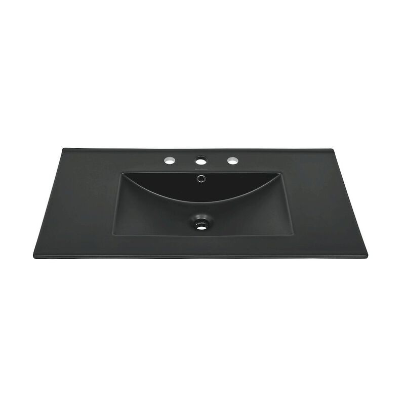 36" Ceramic Vanity Top with Three Faucet Holes image number 2
