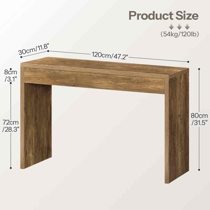 Modern Console Table for Entryway with Open Storage and Clean Lines- Brown image number 2