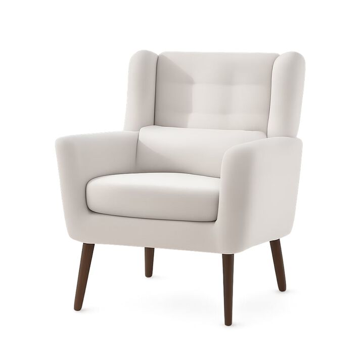 GOODSILO Upholstered Chenille Accent Armchair with Pillow, Comfy Padded Lounge Chair for Small Spaces, Living Room, Bedroom