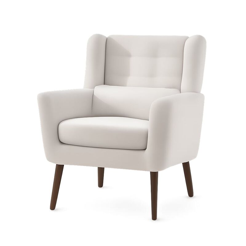 GOODSILO Upholstered Chenille Accent Armchair with Pillow, Comfy Padded Lounge Chair for Small Spaces, Living Room, Bedroom image number 0