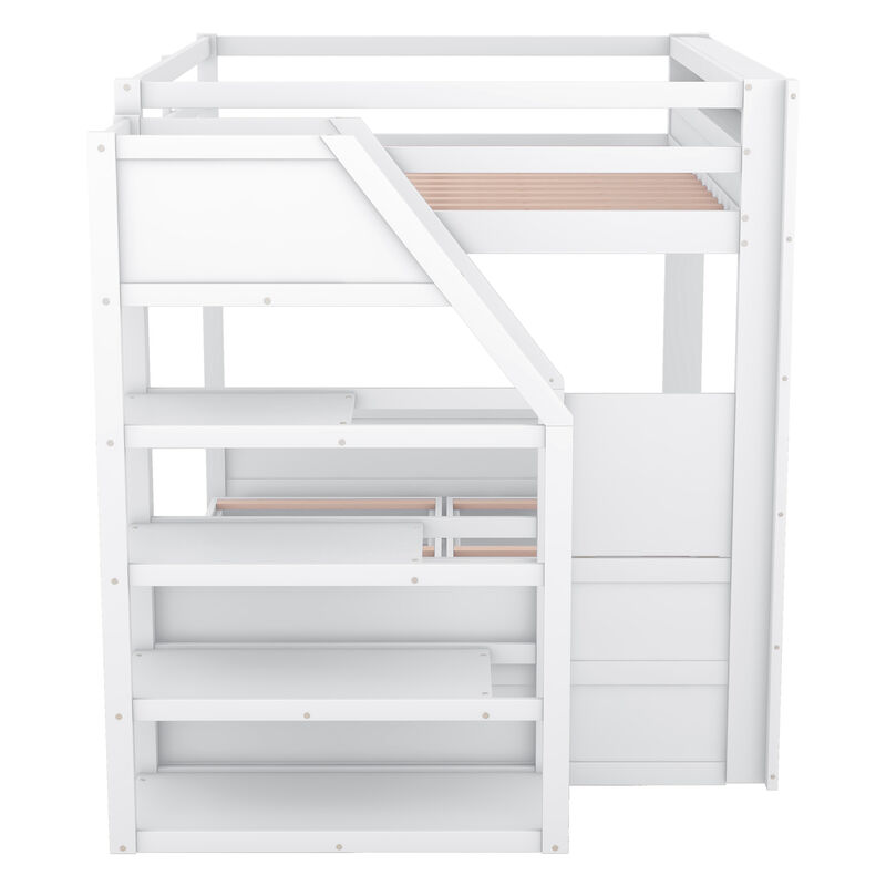 Merax Convertible Bunk Bed with Storage Staircase