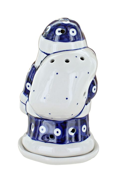 Blue Rose Polish Pottery Dots Santa Luminary