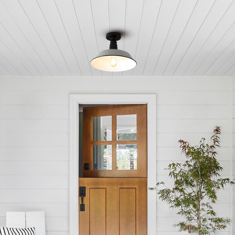 Camila Classic Industrial Indoor/Outdoor Iron LED Semi Flush Mount