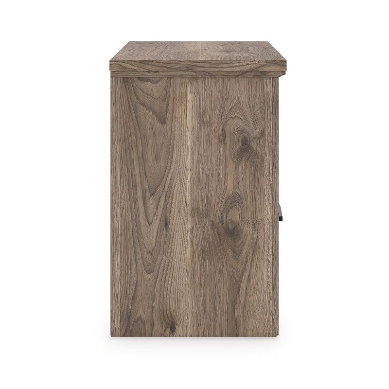 Cota Nightstand, 2 Drawers with Bronze Handles, USB Port, Dark Brown image number 4