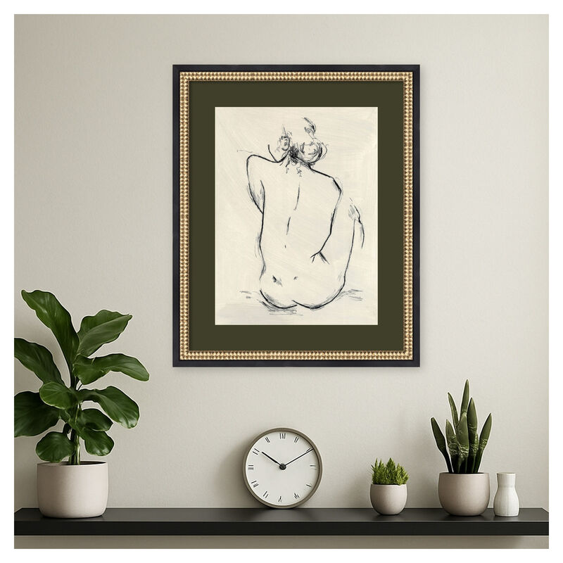 Girl Sitting by Chloe Elliott Wood Framed Wall Art Print image number 4