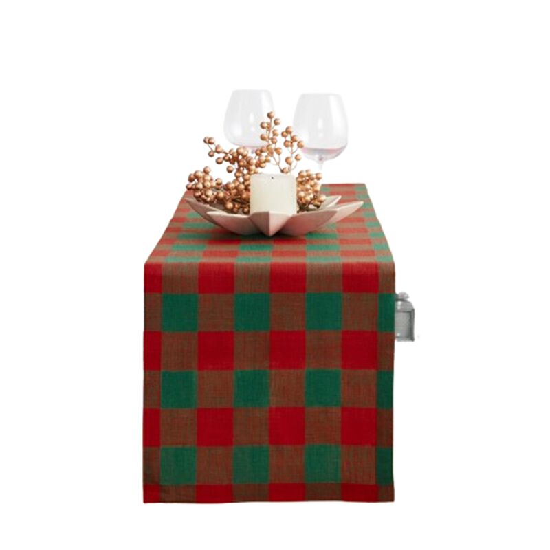 Solino Home 100% Pure Linen Table Runner - Buffalo Check
