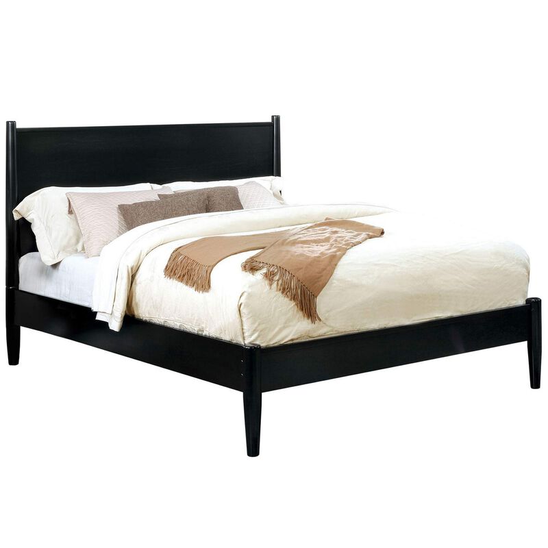 California King Bedroom Set, Black Wood, 3 Piece Set with 2 Nightstands image number 2