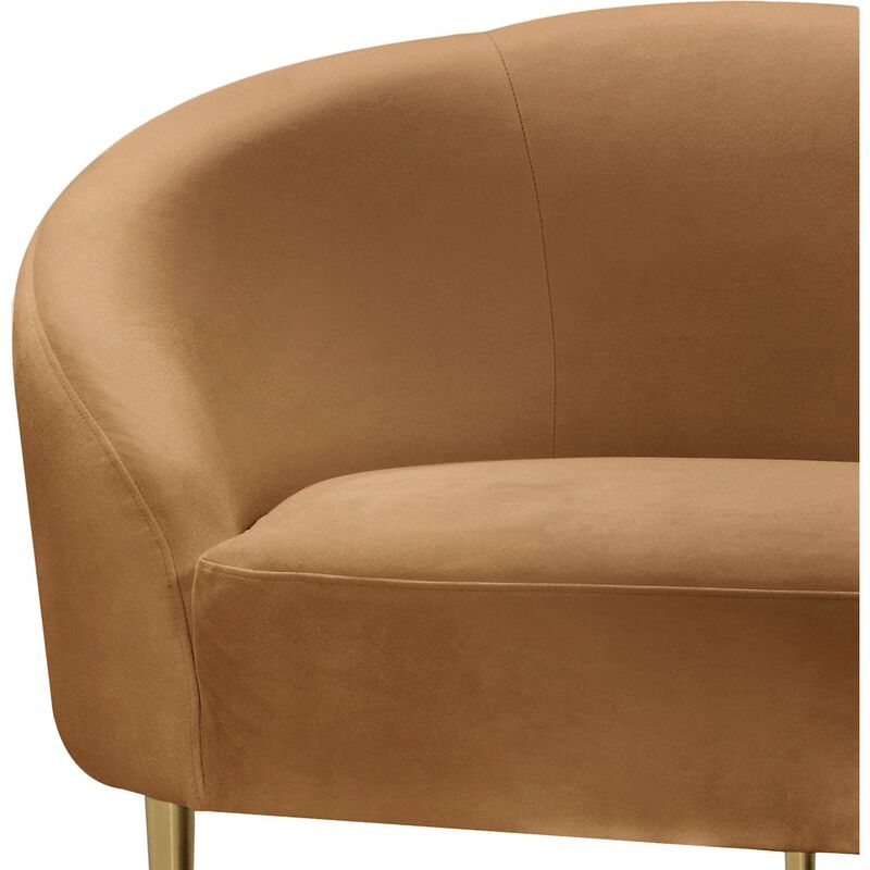 Meridian Furniture Ritz Saddle Velvet Loveseat