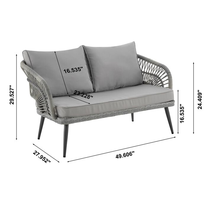 Riviera Gray Loveseat Patio Set