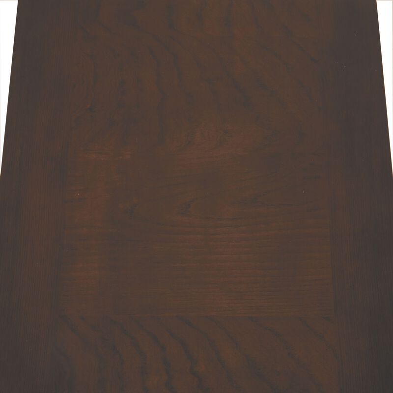 Wooden End Table with Sled Style Base, Brown-Benzara