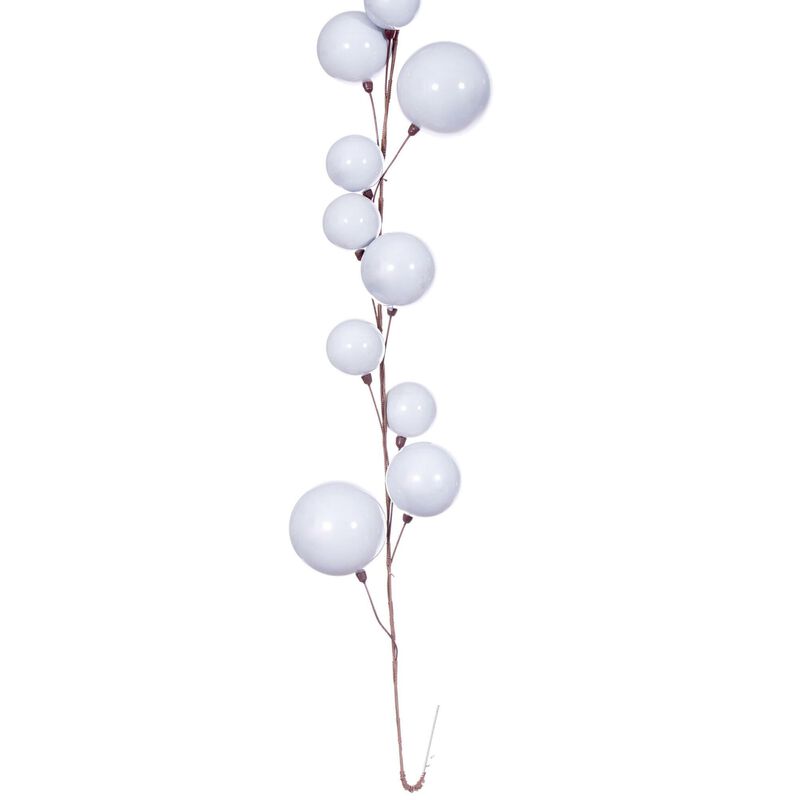 10' Silver Pearl Branch Ball Garland image number 3
