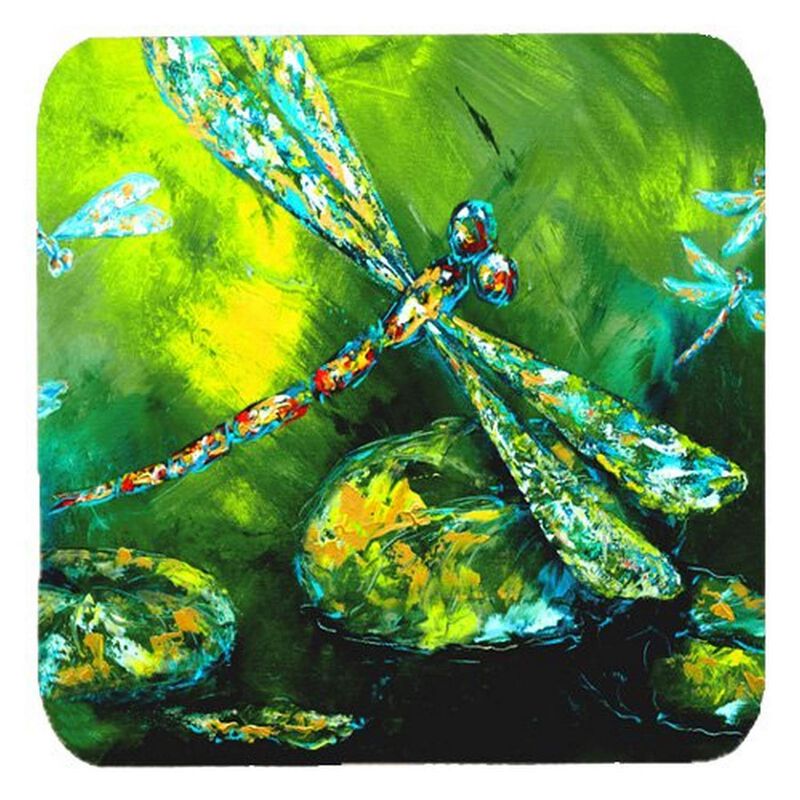 Caroline's Treasures MW1128FC Insect-Dragonfly Summer Flies Foam Coasters (Set of 4), 3.5 H x 3.5 W, Multicolor
