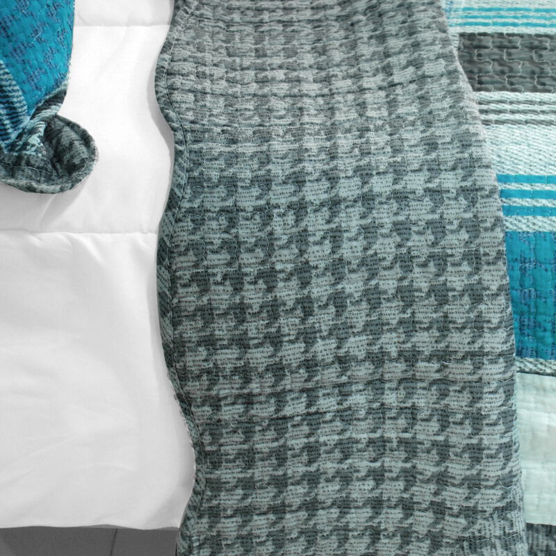 Queen Size Cotton 3-Piece Vermicelli Quilted Printed Quilt Set with Shams image number 3