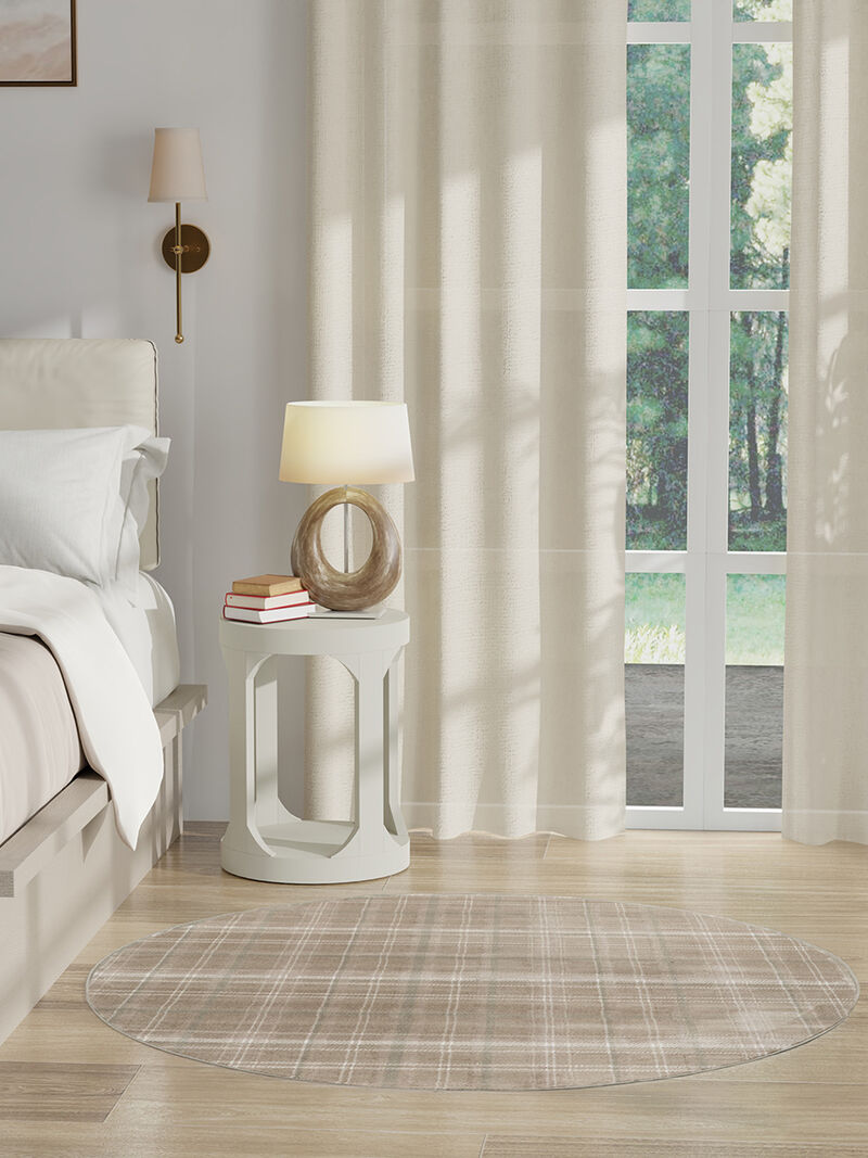 Grafix GRF03 Taupe 4' x Round Rug