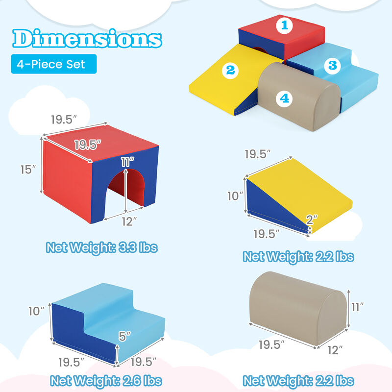 Climb & Crawl Baby Foam Play Set &ndash; Soft Indoor Activity Blocks for Infants