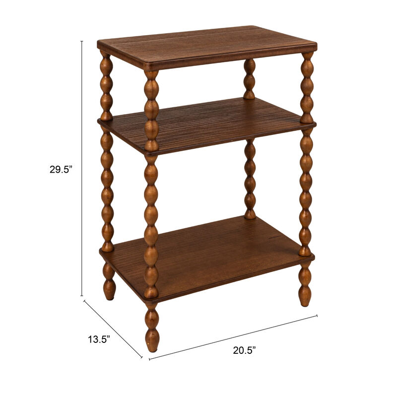 Bobbin Leg Rectangle Wood Accent Table, Walnut image number 2