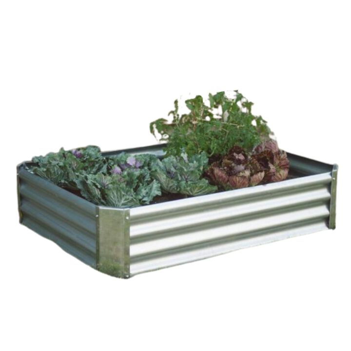 QuikFurn Industrial Farmhouse Steel Raised Garden Bed Metal Planter with Lining