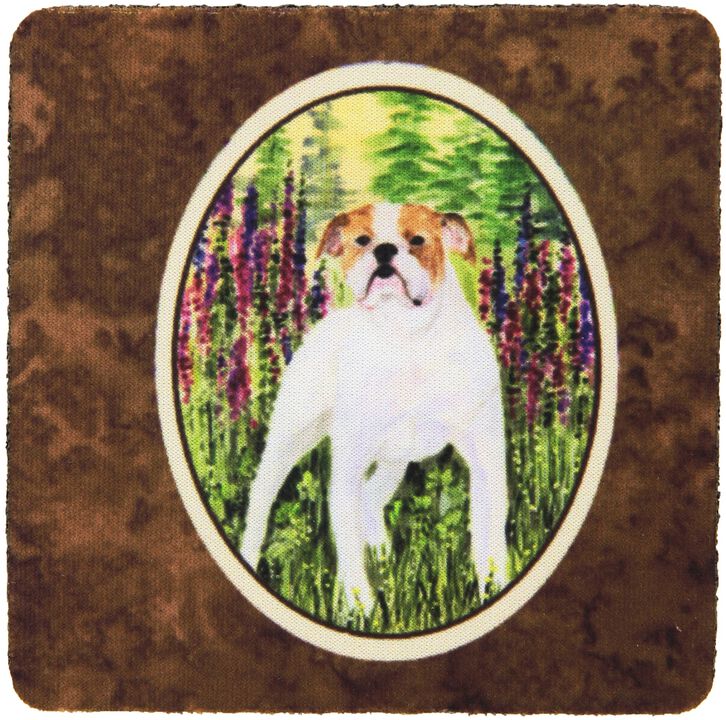 Caroline's Treasures SS8156FC English Bulldog Foam Coasters (Set of 4), 3.5 H x 3.5 W, Multicolor