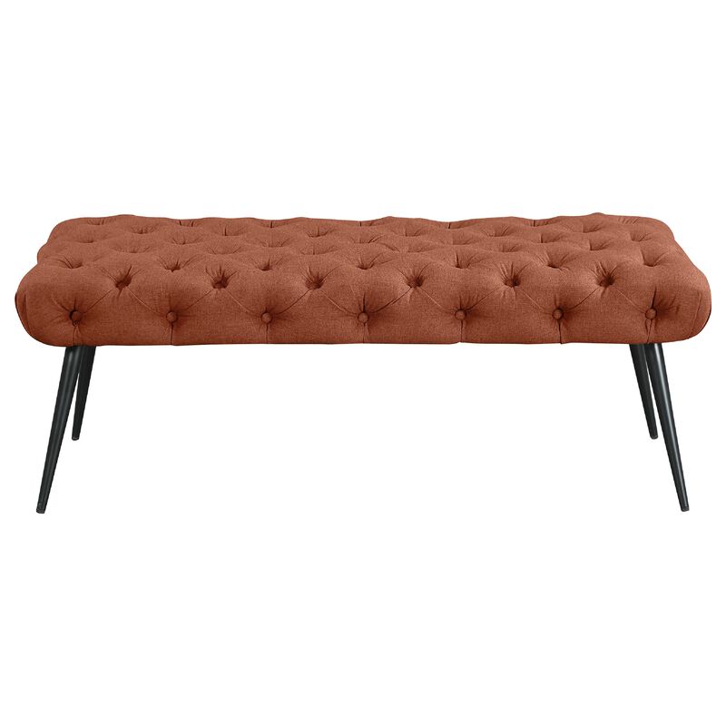 Lila Bench, Foam Seat, Button Tufted, Chrome Legs image number 0