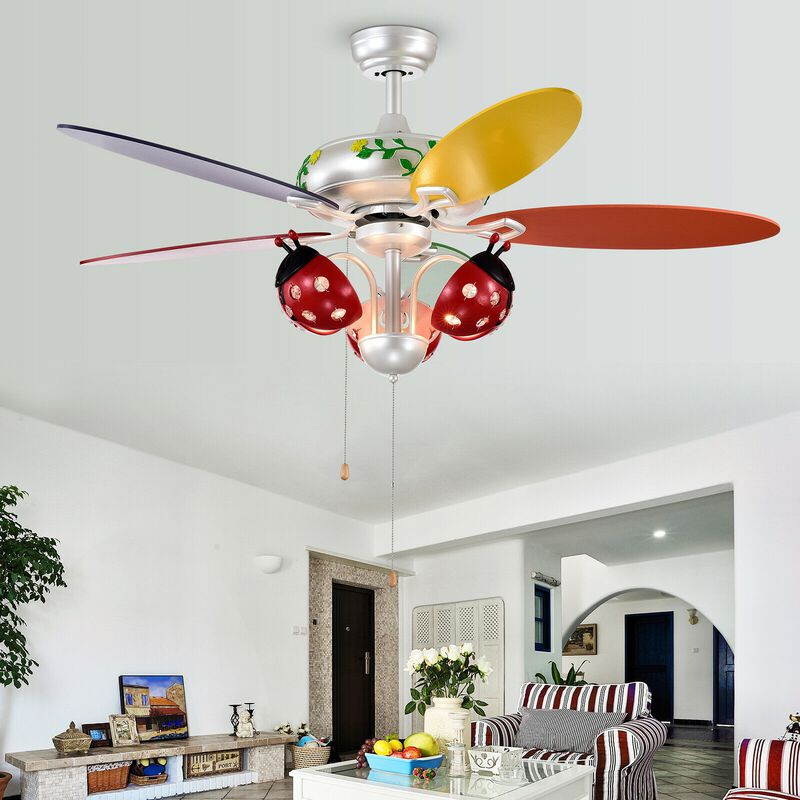 52 Inch Kids Ceiling Fan with Pull Chain Control For Kids