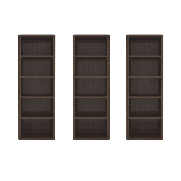 Rivington Brown Open Bookcase (Set of 3)