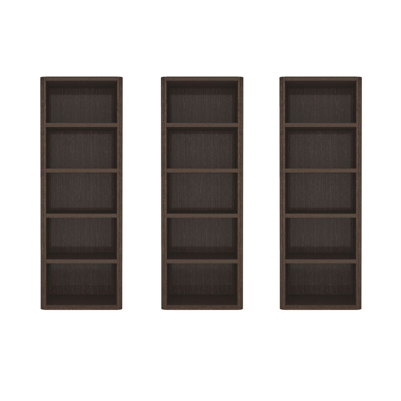 Rivington Brown Open Bookcase (Set of 3)