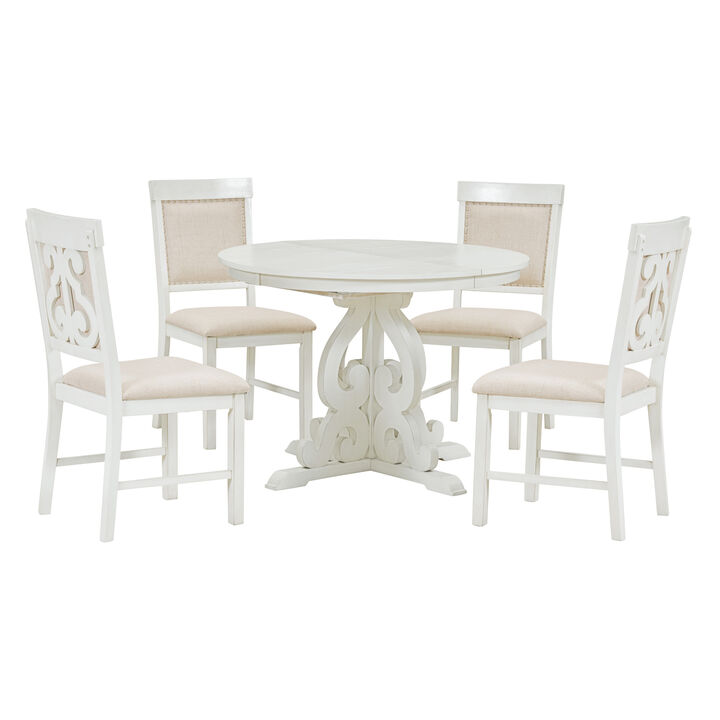 Merax 5-Piece Extendable Table Retro Dining Set