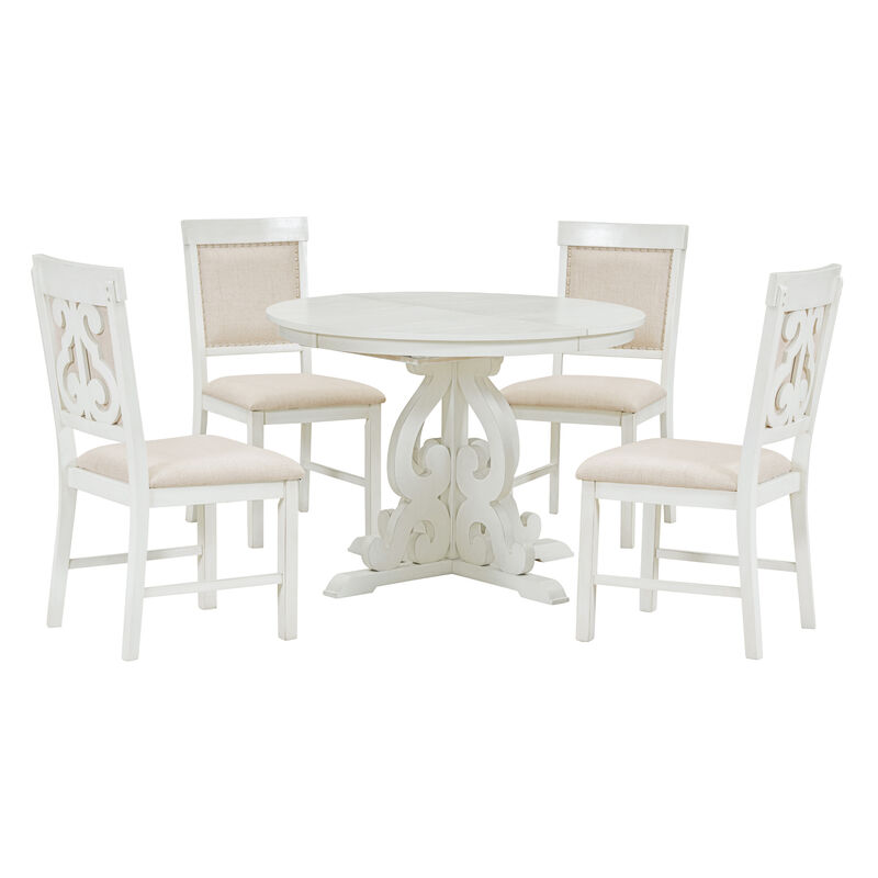 Merax 5-Piece Extendable Table Retro Dining Set