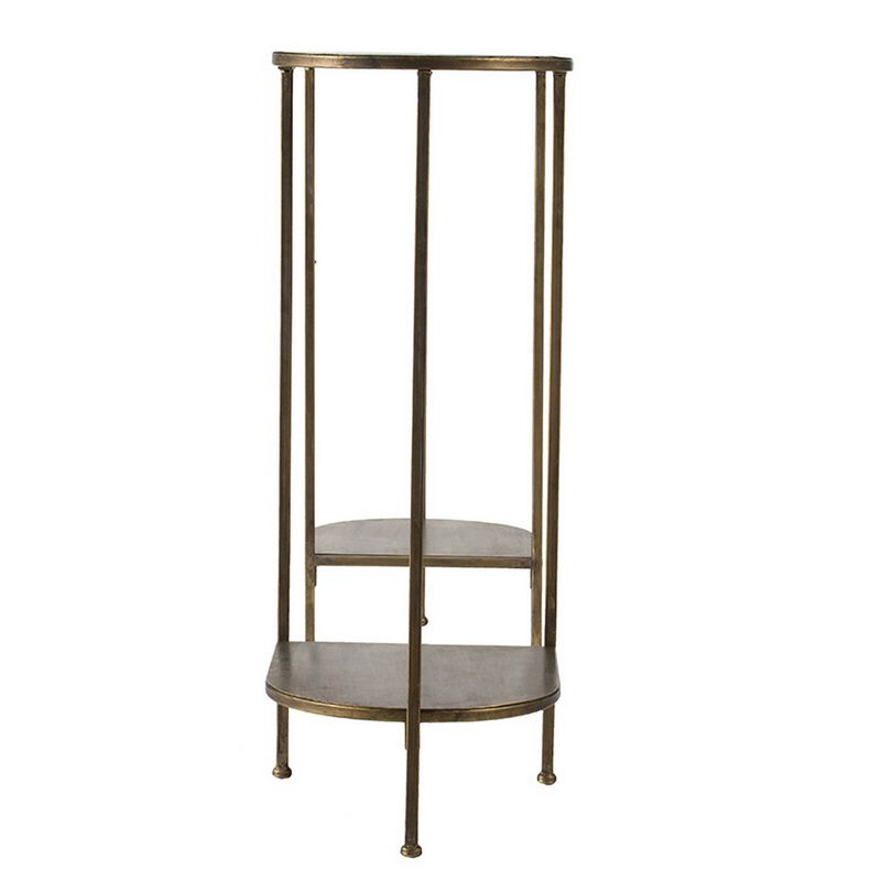 57 Inch Console Table, Oval, Steel Frame, Modern, Bronze Finish