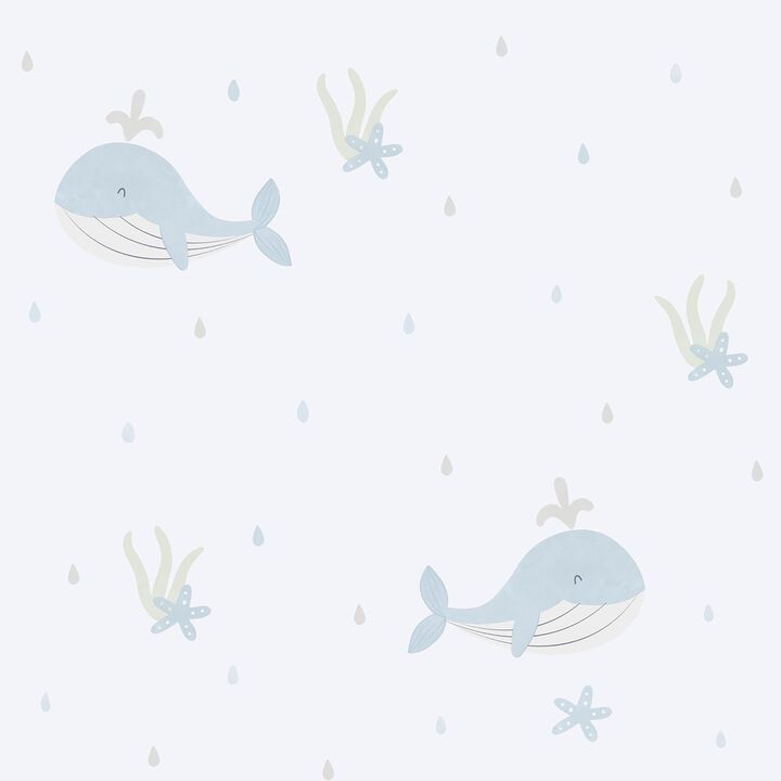 Bambino Little Whales Blue Wallpaper 281-2