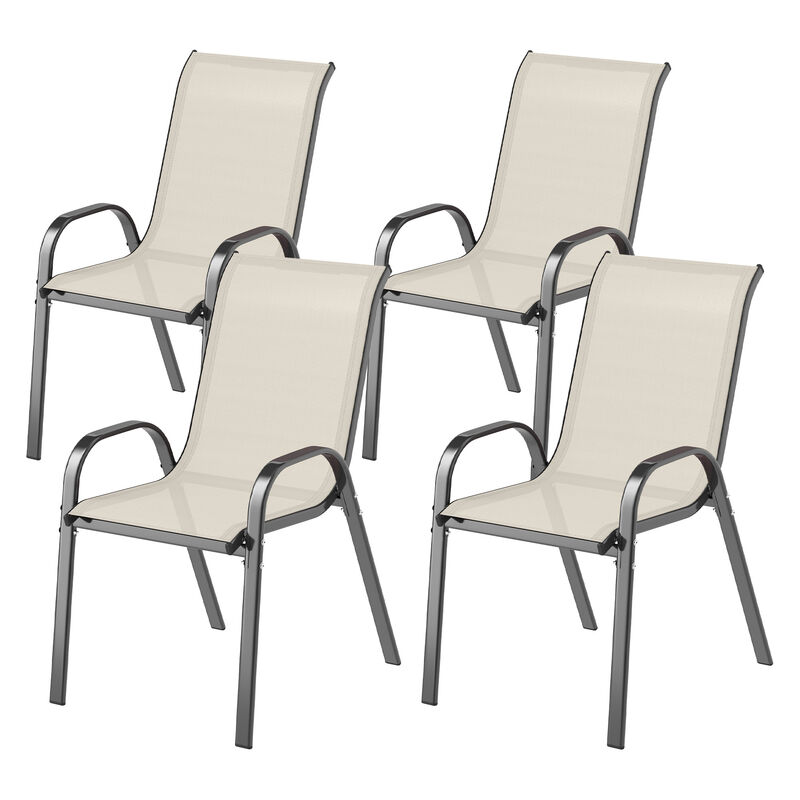 Hivvago 4-Piece Patio Dining Chair Set with High Back image number 0