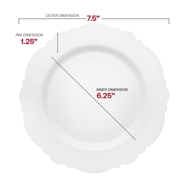 Solid White Round Blossom Plastic Dinnerware Value Set (40 Sets) image number 3