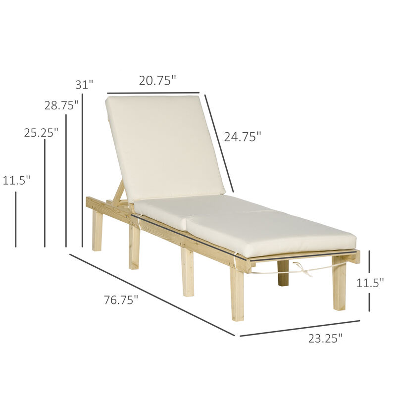 Hivvago 4-Position Outdoor Chaise Lounge for Deck & Pool image number 2