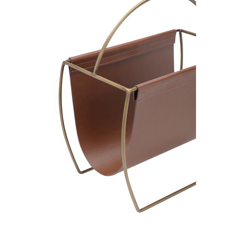 Pangea Home Z-Blake Magazine Rack Brown