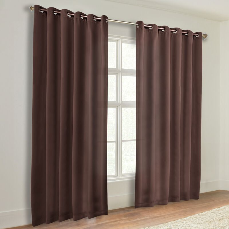 Modern Solid Blackout Curtain Panels Set of 2 Room Darkening Drapes image number 2