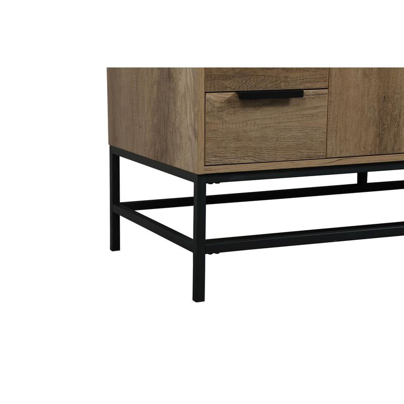 Elegant Kitchen and Bath 60 inch Single bathroom vanity in natural oak