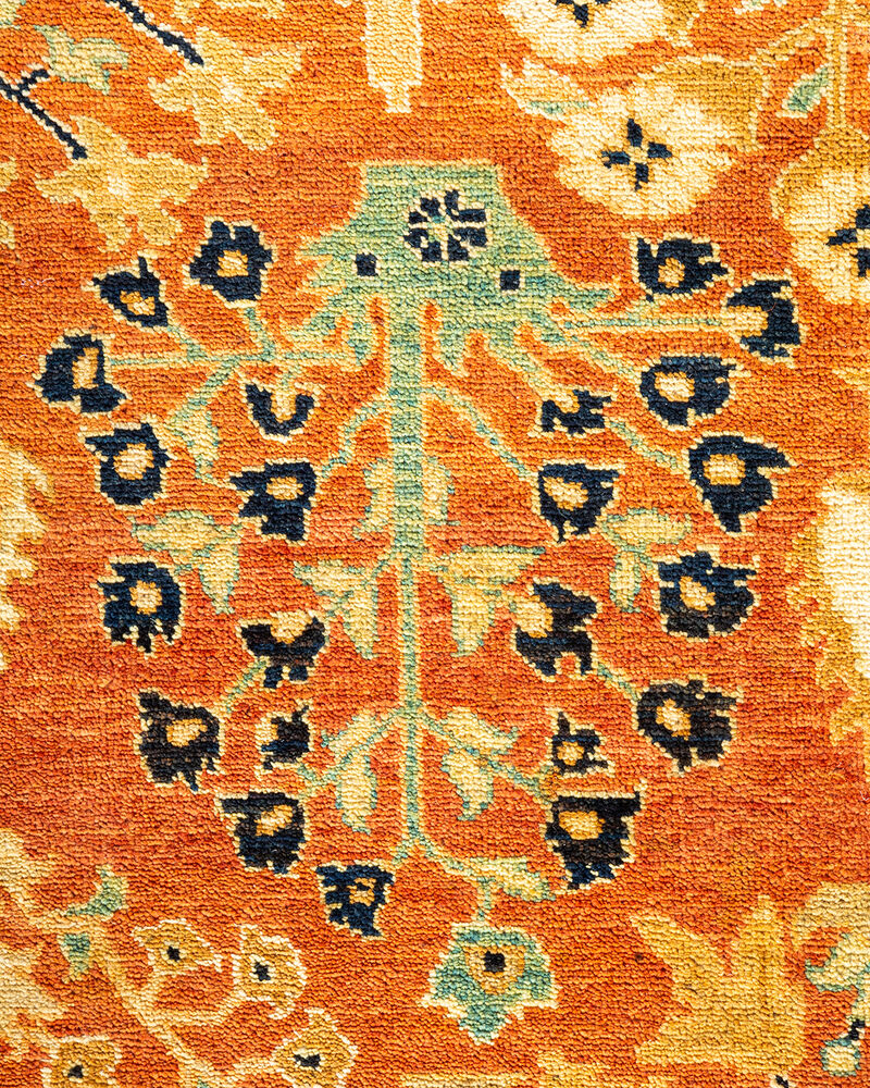 Eclectic, One-of-a-Kind Hand-Knotted Area Rug  - Orange,  9' 3" x 11' 10" image number 3