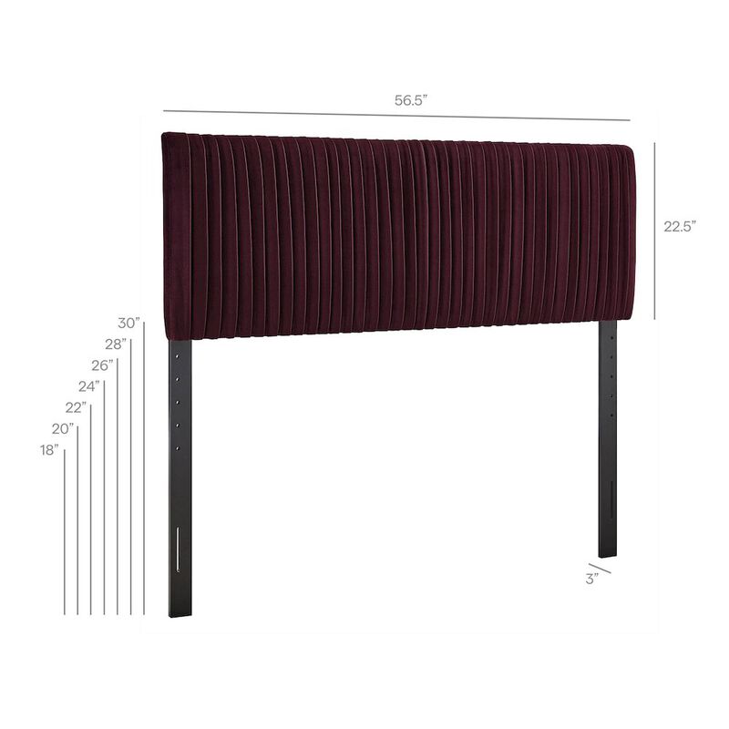 Eloise Stain-Resistant Performance Velvet Full Headboard image number 2