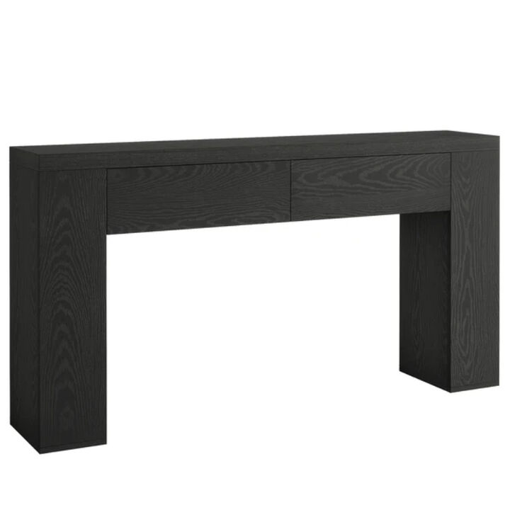 Rustic Sofa Console Table with Drawers for Hallway or Entryway