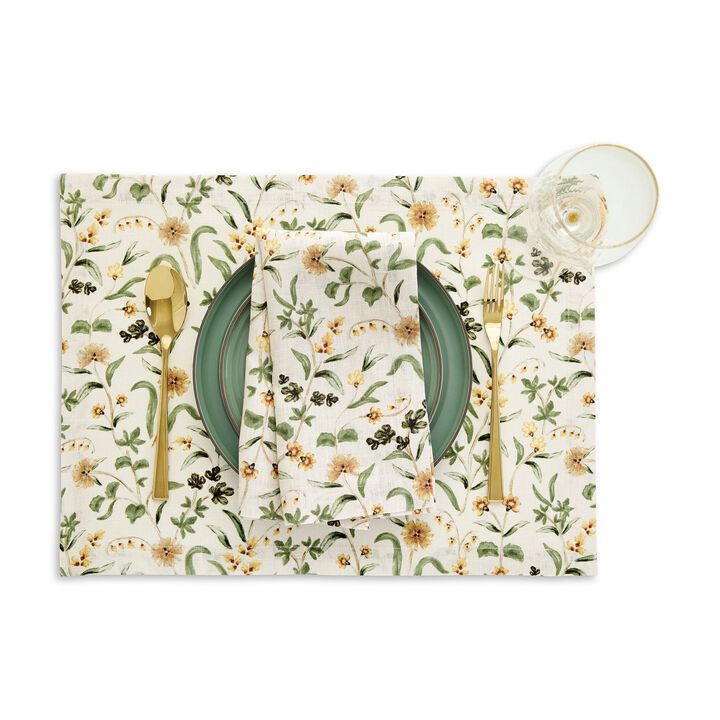 Linen Dinner Napkins - Fall Botanical