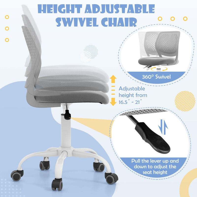 Kids Ergonomic Study Chair with Supportive Backrest and Height Adjustment