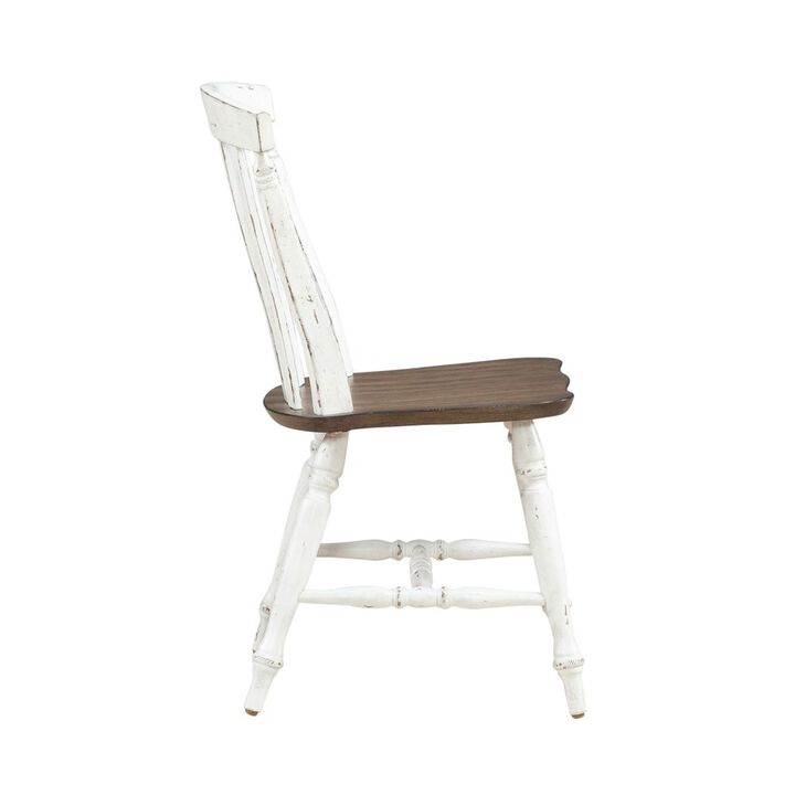 Liberty Furniture Al Fresco Slat Back Side Chair for Dining Room - Set of 2 -Graphite & Whitestone