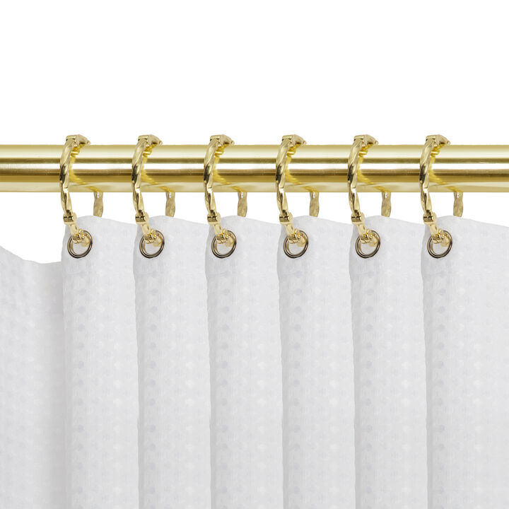 Utopia Alley Rust-Proof Zinc Twisted Shower Curtain Hooks with Clasp Closure, Shower Hooks Hangers for Bathroom, Kitchen Utensils, Curtains, Clothing, Towels etc - Set of 12
