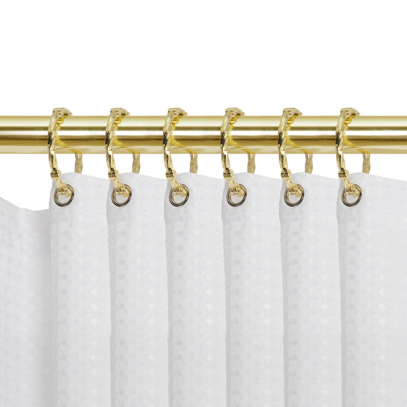Zinc Twisted Shower Curtain Hooks, Set of 12 image number 1