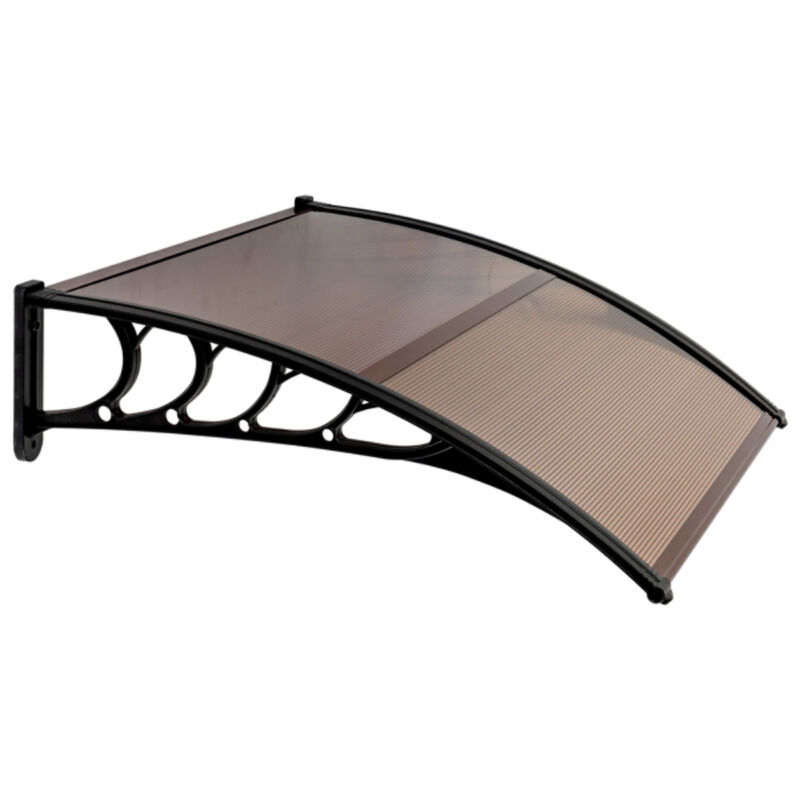 Door & Window Rain Cover Eaves with Brown Board and Black Holder