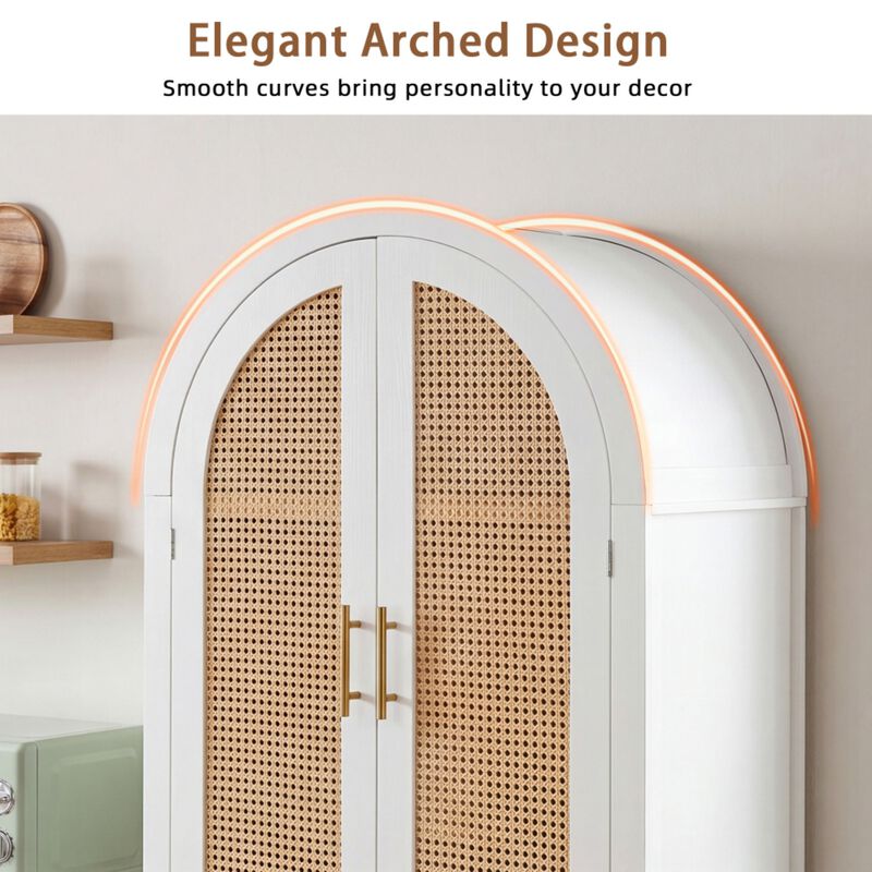 Arched Rattan Door Storage Cabinet image number 3